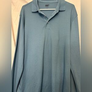 Lands End Long Sleeve Men’s Blue Polo Size Large